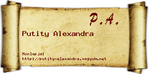 Putity Alexandra névjegykártya